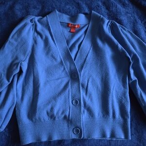Joe Fresh- Blue Ballon Sleeve Women's Cardigan - XS